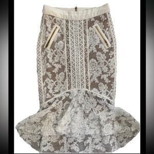 Three Floor S Skirt Tan White Lace Babydoll Glam S Rare Glam Ruffle